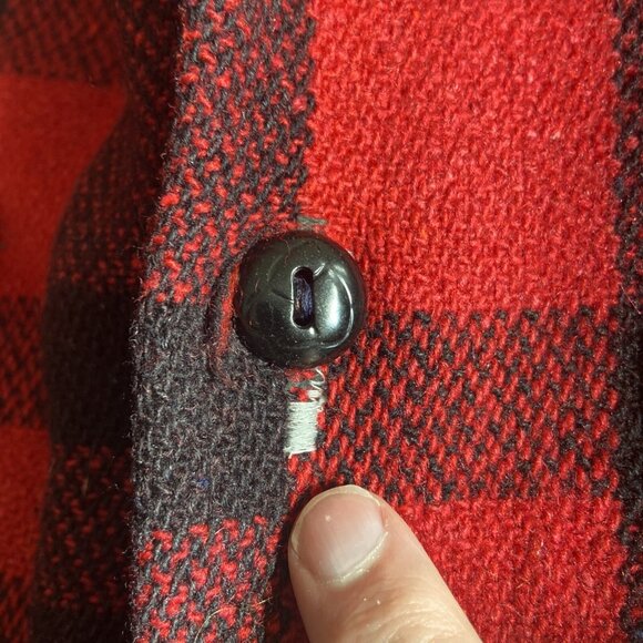Vintage 60s Lumber King Buffalo Plaid Men M Shacket Jacket Canada - Picture 5 of 12